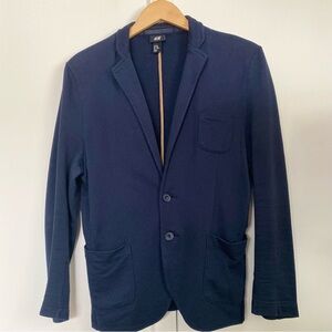 H&M Navy Blue Cotton Sweater Blazer Sport Coat